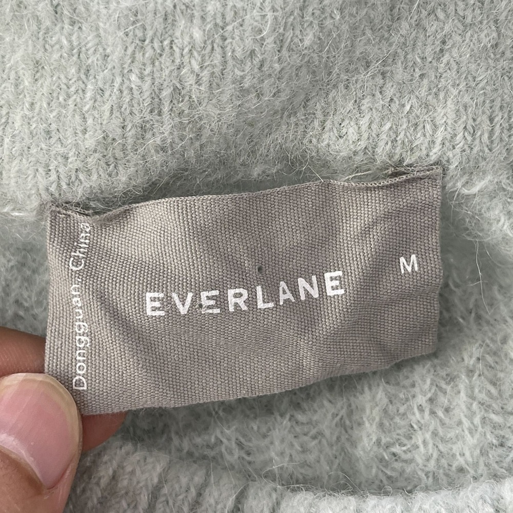Everlane Alpaca Crew Neck Sweater Light Jade Green Mint Size M Alpaca Wool - Picture 3 of 14